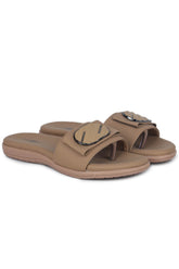 Casual Beige One Toe Flats Round Toe Slip-On Flats